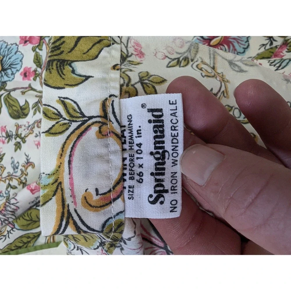Vtg Springmaid Metropolitan Museum English Manor Floral Twin Flat Sheet No Iron